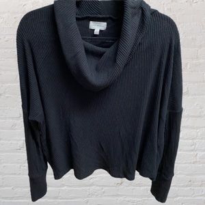 Lucky Brand Tulip back black cowl neck sweater L